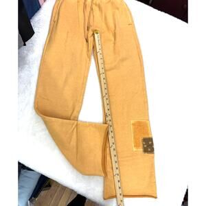 Honor the Gift Wide leg Sweats Size XS Gold with Patches NWT